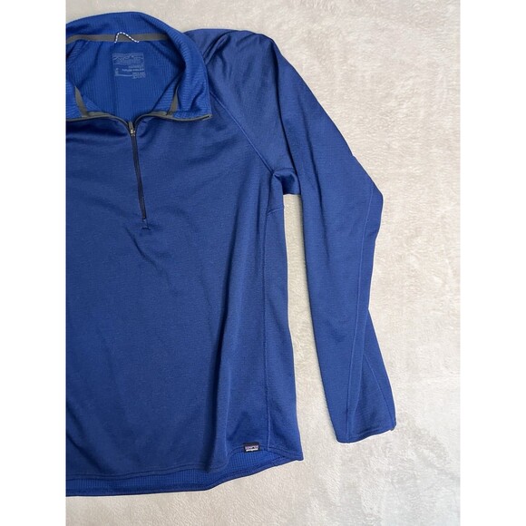 Patagonia Zip Neck Pullover Men Medium Blue Midweight Capilene Baselayer Outdoor - Picture 4 of 8